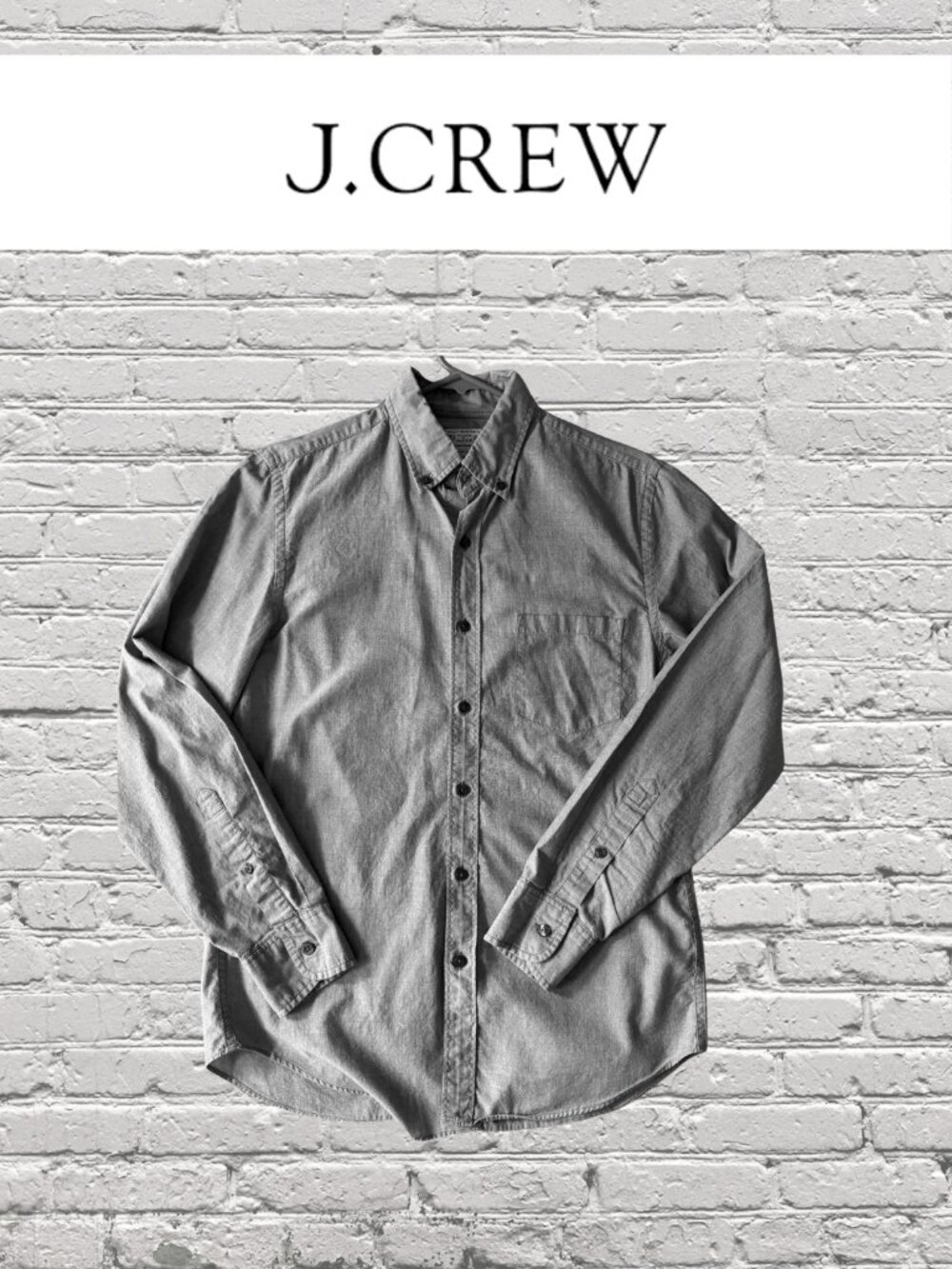 J.Crew Men's Small Gray Chambray Long Sleeve Button Down Casual Shirt